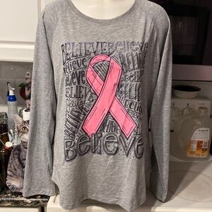 F womens Live Breathe Fight long sleeve stretch plus size t-shirt size XXL